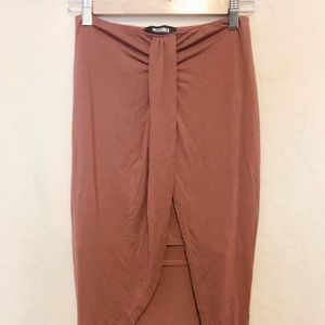 BURNT SIENNA PENCIL SKIRT